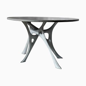 Tisch aus thermometallisiertem Stahl & Beton von Zieta