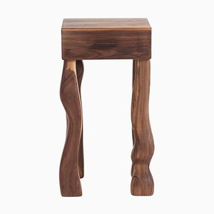 Foot Walnut Side Table with Drawer by Project 213A