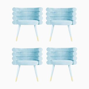 Sky Blue Marshmallow Dining Chairs by Royal Stranger, Set of 4