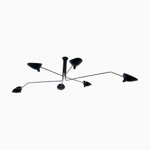 Lámpara de techo con 6 brazos giratorios de Serge Mouille