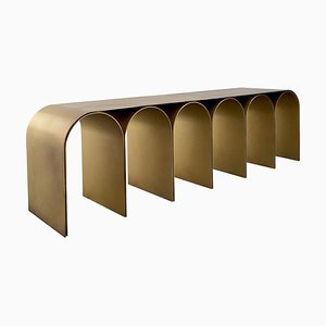 Steel Gold Arch Bench by Pietro Franceschini
