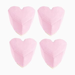 Light Pink Queen Heart Stools by Royal Stranger, Set of 4