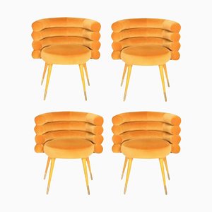 Mustard Marshmallow Dining Chairs by Royal Stranger, Set of 4