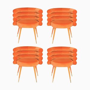 Chaises de Salle à Manger Marshmallow Orange par Royal Stranger, Set de 4