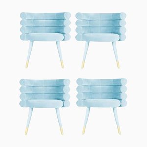 Chaises de Salle à Manger Marshmallow Bleu Ciel par Royal Stranger, Set de 4