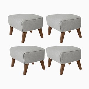 Light Grey Smoked Oak Raf Simons Vidar 3 My Own Chair Footstools by Lassen, Set of 4