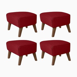 Red Smoked Oak Raf Simons Vidar 3 My Own Chair Footstools by Lassen, Set of 4