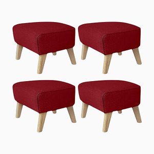 Red Natural Oak Raf Simons Vidar 3 My Own Chair Footstools by Lassen, Set of 4