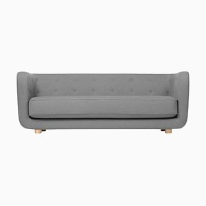 Dark Gray and Natural Oak Raf Simons Vidar 3 Vilhelm Sofa by Lassen