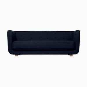 Sofá Raf Simons Vidar 3 Vilhelm de roble ahumado y azul de Lassen