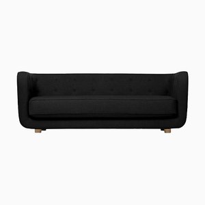 Black and Smoked Oak Raf Simons Vidar 3 Vilhelm Sofa by Lassen