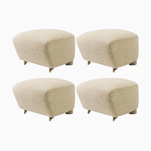 Beige Natural Oak Sahco Zero the Tired Man Footstools by Lassen, Set of 4