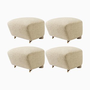 Beige Natural Oak Sahco Zero the Tired Man Footstools by Lassen, Set of 4