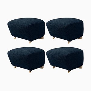 Blue Natural Oak Sahco Zero the Tired Man Footstools by Lassen, Set of 4