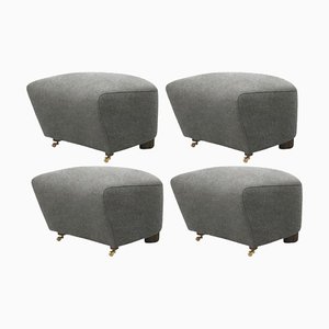 Grey Smoked Oak Hallingdal the Tired Man Footstools by Lassen, Set of 4