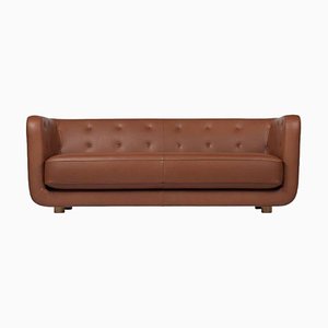 Nevada Cognac Leder & Räuchereiche Vilhelm Sofa von Lassen