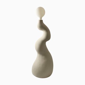 Big White Sandstone Lamp by Hermine Bourdin