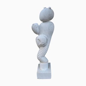 Pan Hand Carved Marble Sculpture by Tom von Kaenel
