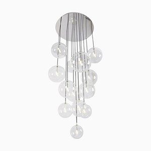 Cluster 13 Mix Polished Nickel Hanging Lamp by Schwung