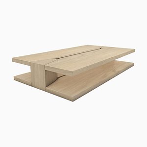 Brushed Oak Amarante Low Table by LK Edition