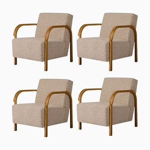 Daw/Mohair & McNutt Arch Lounge Chairs by Mazo Design, Set of 4