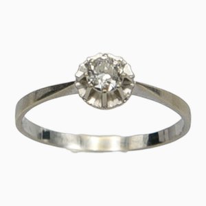 French White Gold Ring with 0.40ct Diamond, 1920s