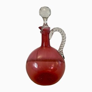 Victorian Cranberry Glass Decanter, 1860s