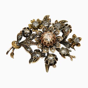 Mid-19th Century Dutch Gold Brooch-Pendant with 26 Diamonds