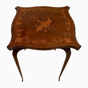 Victorian Marquetry Inlaid Mahogany Side Table, 1880s