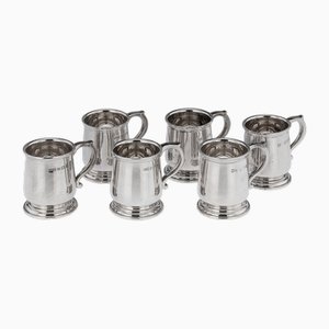 Victorian Silver Shot Tankards from Hunt & Roskell, 1888, Set of 6