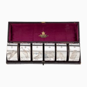 Silver Plated Napkin Holders, Sheffield, England, 1880, Set of 6