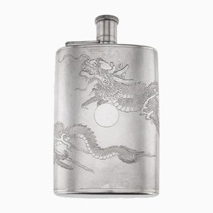 Chinese Export Silver Hip Flask, 1930s