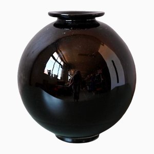 Vaso a sfera in vetro nero