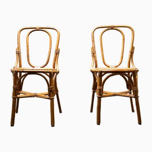 Set of Italian Bamboo Chairs, 1950s