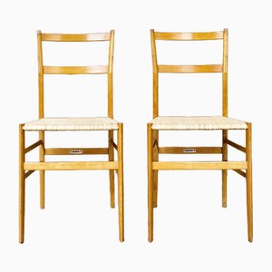 699 Superleggera Dining Chairs by Gio Ponti for Cassina, Italy, 1970s, Set of 2