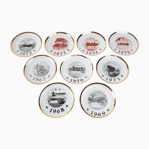 Piatti commemorativi dell'Automobile di Torino, anni '60, set di 9