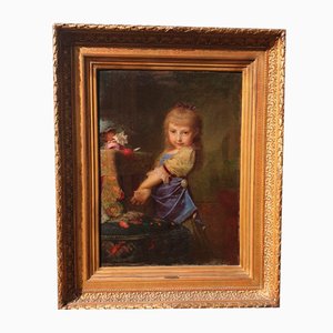 IF Ingumar, El jarrón volcado, finales del siglo XIX, óleo sobre lienzo, enmarcado