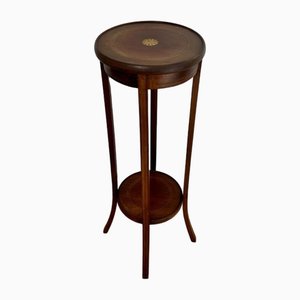 Antique Edwardian Mahogany Inlaid Plant Stand, 1900s