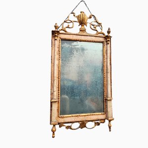 Specchio in legno e marmo, XIX secolo, Italia
