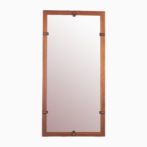 Wall Mirror in Glass and Rosewood Veneer, Italy, 1960s