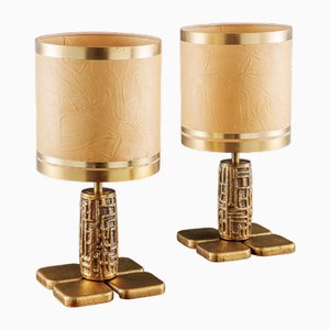 Italienische Tischlampen aus Messing, 1970er, 2er Set