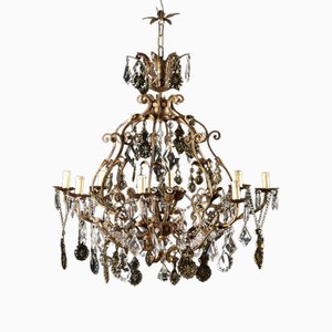 20th Century Chandelier in Gilded Metal, Italy