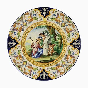 Assiette de Parade Néo-Renaissance en Céramique, Italie, 20ème Siècle