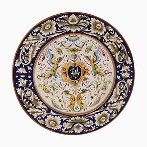 Piatto da parata in ceramica in stile Neorinascimentale, Italia, XX secolo