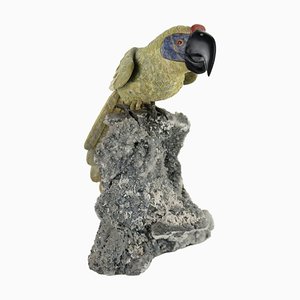 Semi-Precious Stones Parrot Figurine, 1900s