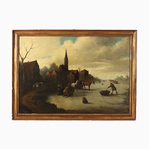 D'après Thomas Heeremans, Paysage, Huile sur Toile, Encadrée