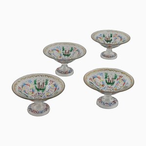 Glass Goblets, Central Europe, 20th Century, Set of 4