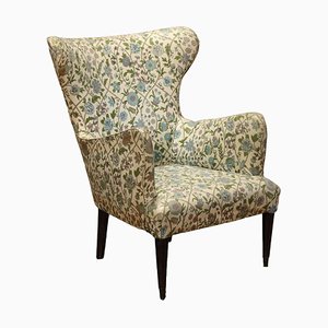 Armchair in Floral Fabric, Italy, 1950s
