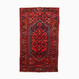 Asiatischer Vintage Teppich mit geometrischem Muster aus Baumwolle und Wolle