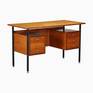 Bureau en Placage d'Acajou et Métal Emaillé, 1960s